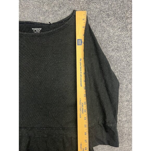 Toad & Co Dress Women's XS Black 3/4 Sleeve Fit & Flare Pockets Knee Length - Picture 5 of 8